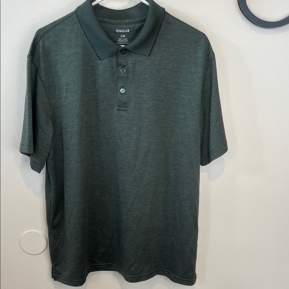 Haggar Men's Dark Green Polo Shirt